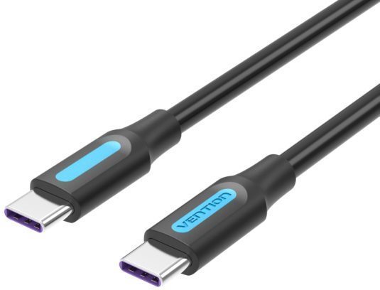 Vention Type-C (USB-C) 2.0 (M) to USB-C (M) 100W / 5A Cable 2m Black PVC Type