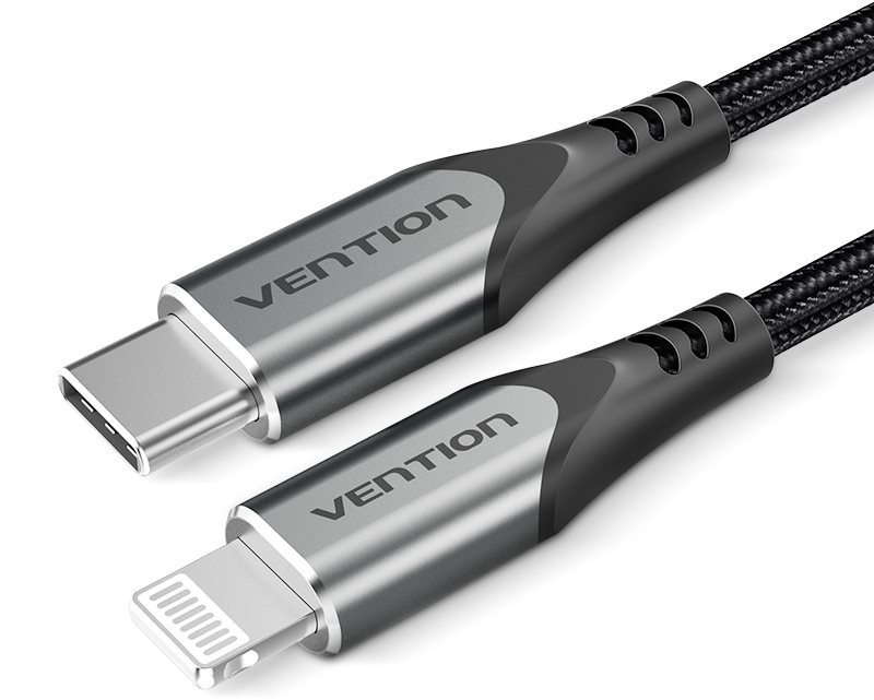 Vention Lightning MFi to USB-C Braided Cable (C94) 2m Gray Aluminum Alloy Type