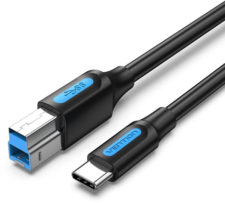 Vention USB-C 2.0 to USB-B Printer 2A Cable 0.25m Black