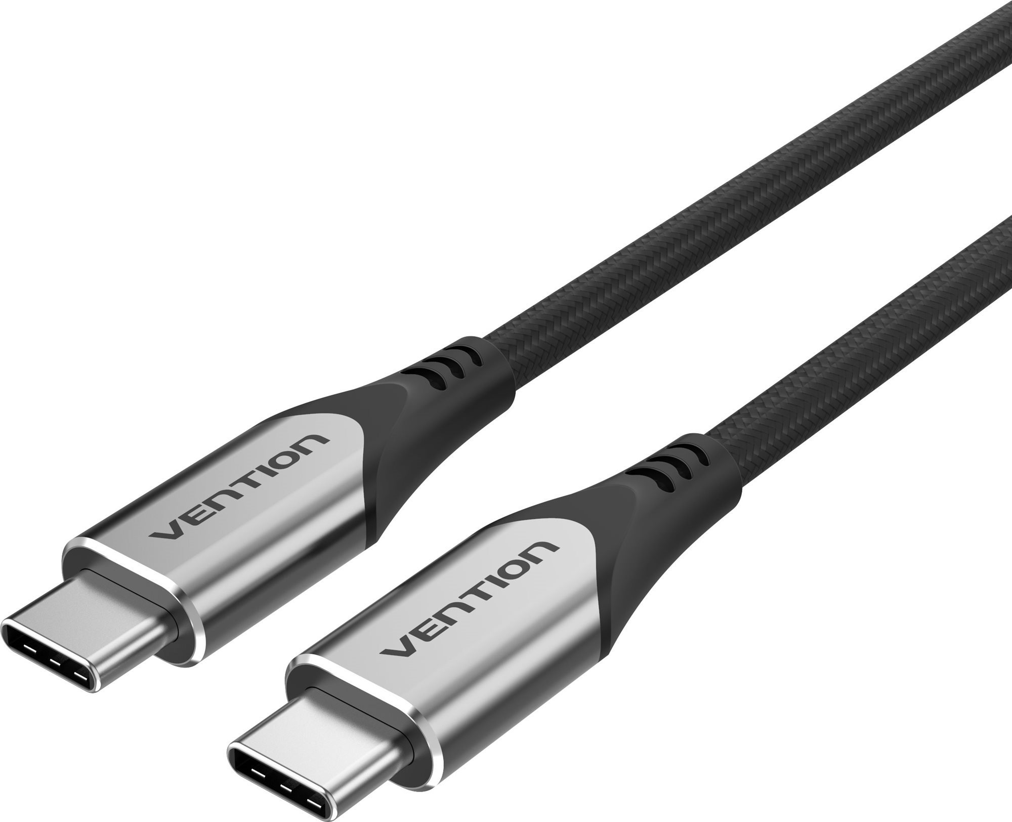 Vention Nylon Braided Type-C (USB-C) Cable (4K / PD / 60W / 5Gbps / 3A) 0,5m Gray