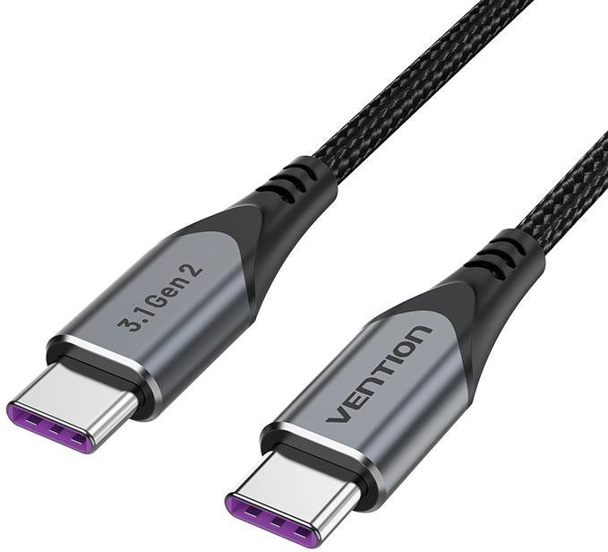 Vention USB-C 3.1 Gen2 100W 10Gbps Cable 1m Gray Aluminum Alloy Type