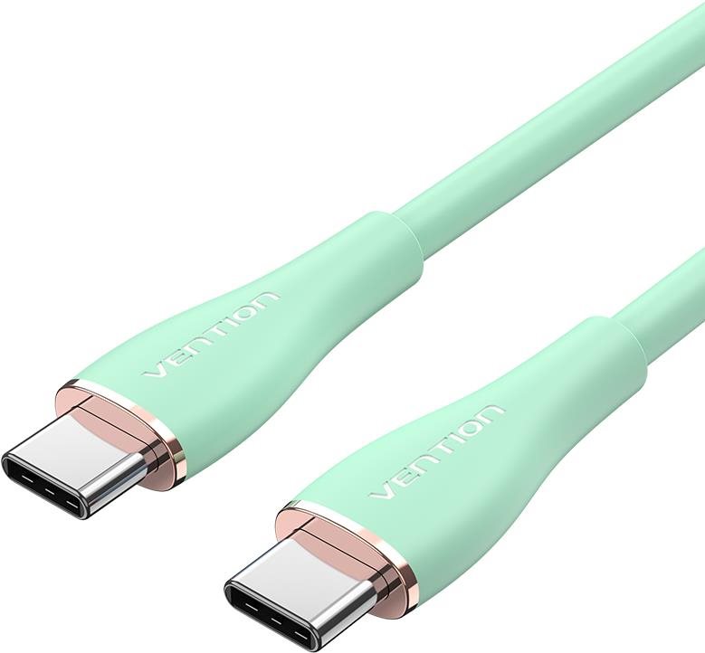 Vention USB-C 2.0 Silicone Durable 5A Cable 1m Light Green Silicone Type