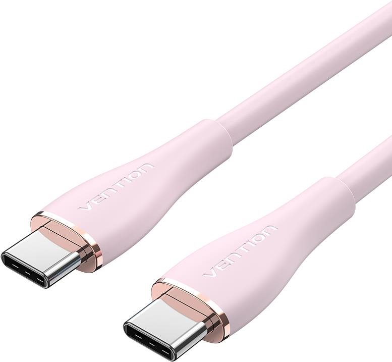 Vention USB-C 2.0 Silicone Durable 5A Cable 1m Light Pink Silicone Type