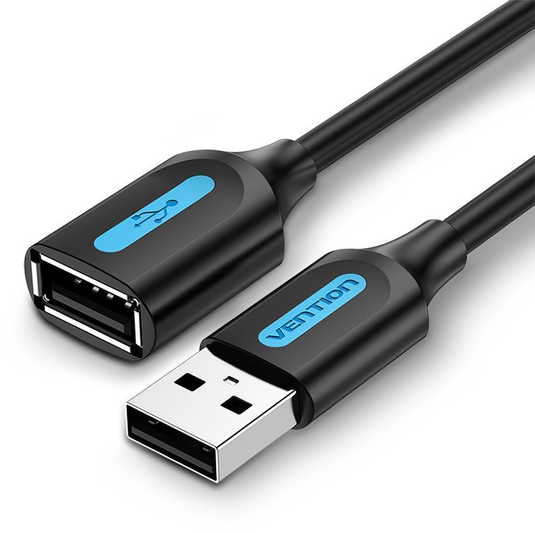 Vention USB 2.0 Male to USB Female Extension Cable 0.5m Black PVC Type