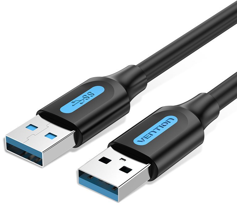 Vention USB 3.0 Male to USB Male Cable 1m Black PVC Type