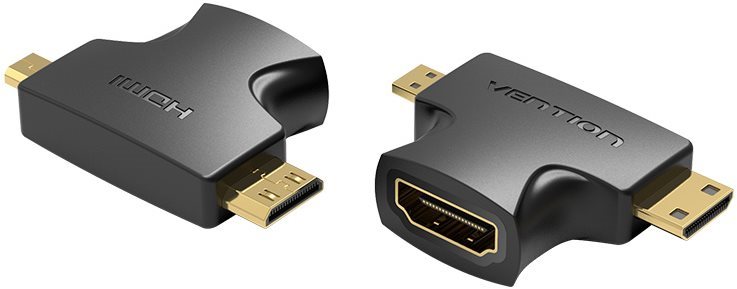 Vention 2 in 1 Mini HDMI (M) and Micro HDMI (M) to HDMI (F) Adapter Black
