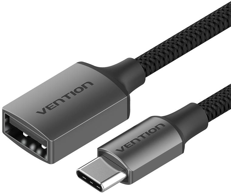Vention USB-C to USB-A (F) 2.0 Female OTG Cable 0.15m Gray Aluminum Alloy Type