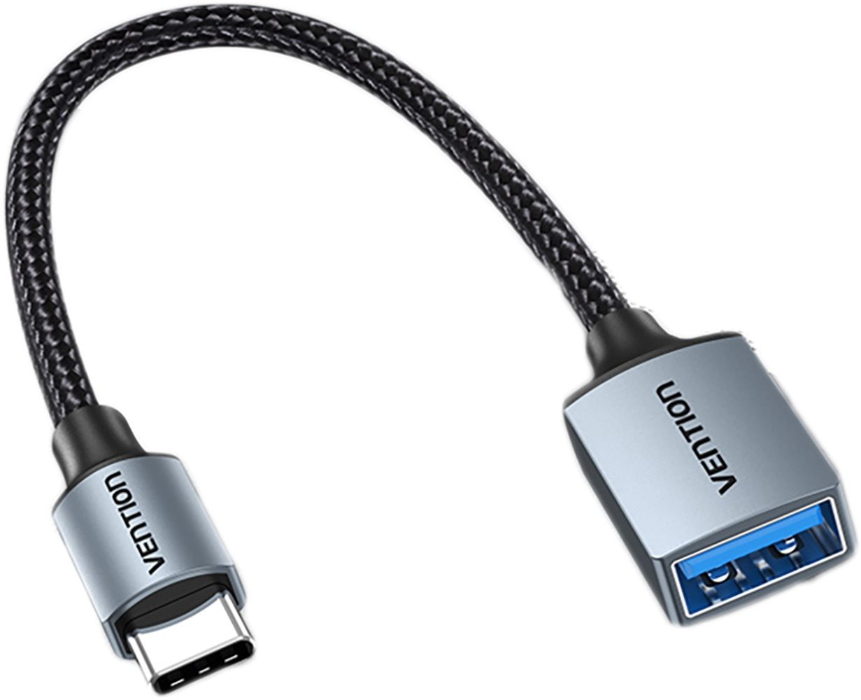 Vention USB-C to USB-A (F) 3.0 OTG Cable 0.15M Gray Aluminum Alloy Type