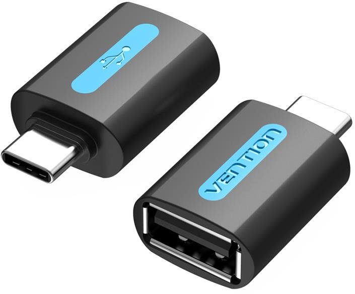 Vention USB-C to USB 2.0 Female OTG Adapter Black PVC Type