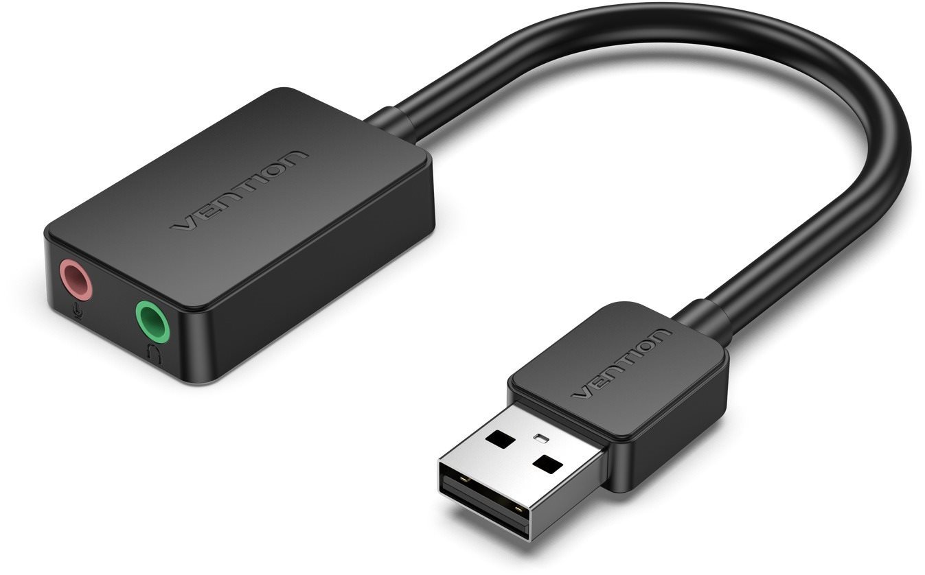 Vention 2-port USB External Sound Card 0.15M Black