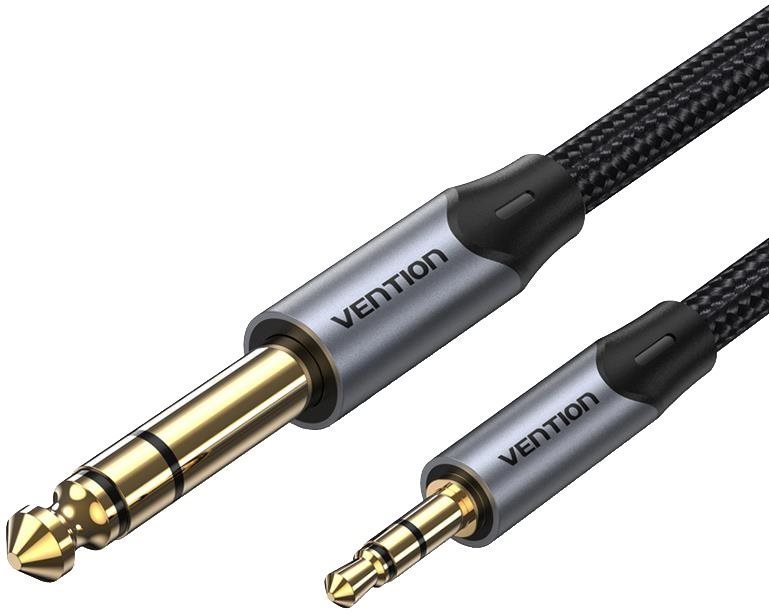 Vention Cotton Braided TRS 3.5mm Male to 6.5mm Male Audio Cable 1M Gray Aluminum Alloy Type