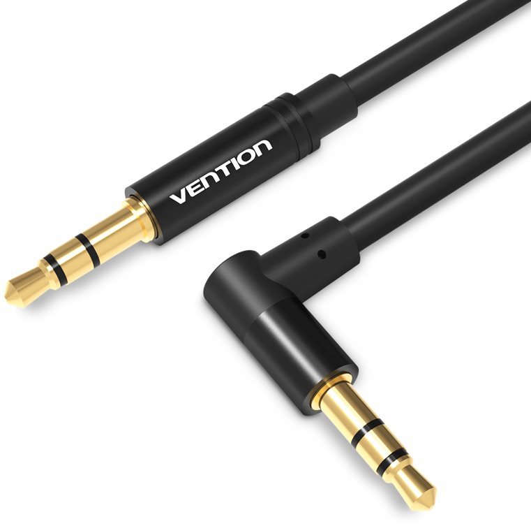 Vention 3.5mm to 3.5mm Jack 90° Aux Cable 1m Black Metal Type