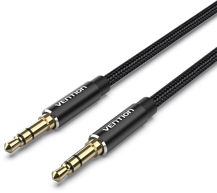 Vention Cotton Braided 3,5 mm Male to Male Audio Cable 0,5 m Black Aluminum Alloy Type
