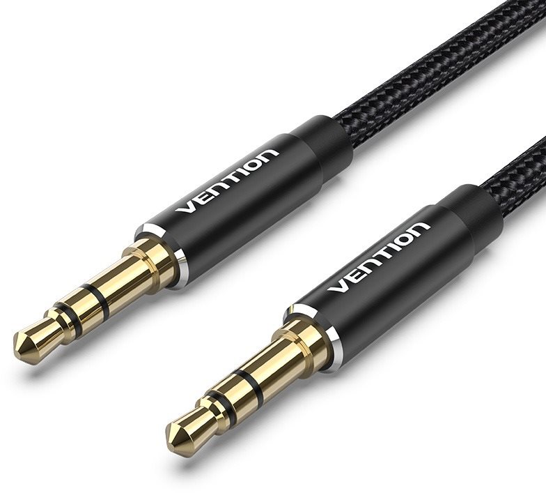 Vention Cotton Braided 3,5 mm Male to Male Audio Cable 1 m Black Aluminum Alloy Type