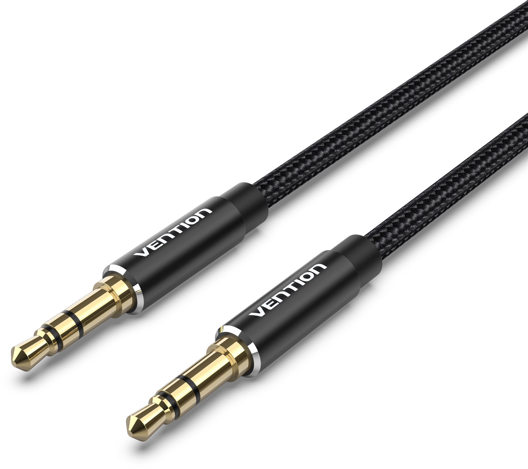 Vention Cotton Braided 3,5 mm Male to Male Audio Cable 1,5 m Black Aluminum Alloy Type