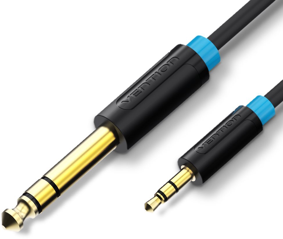 Vention 6,5mm Jack Male to 3,5mm Male Audio Cable 0,5m - fekete