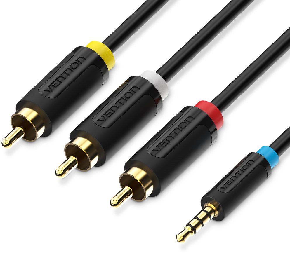 Vention 3,5 mm Male to 3x RCA Male AV Cable 2 M Black