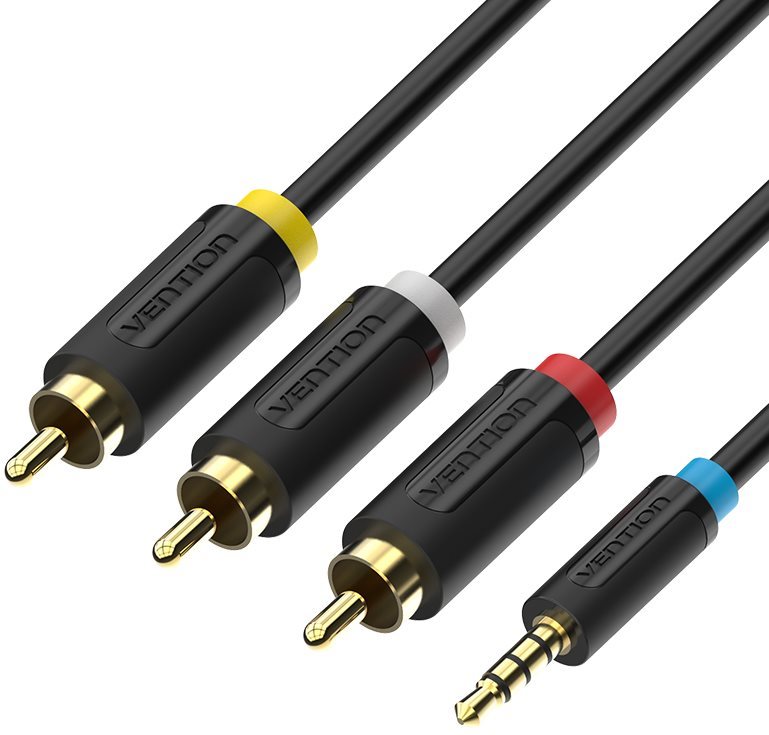 Vention 2.5mm Male to 3x RCA Male AV Cable 2m Black