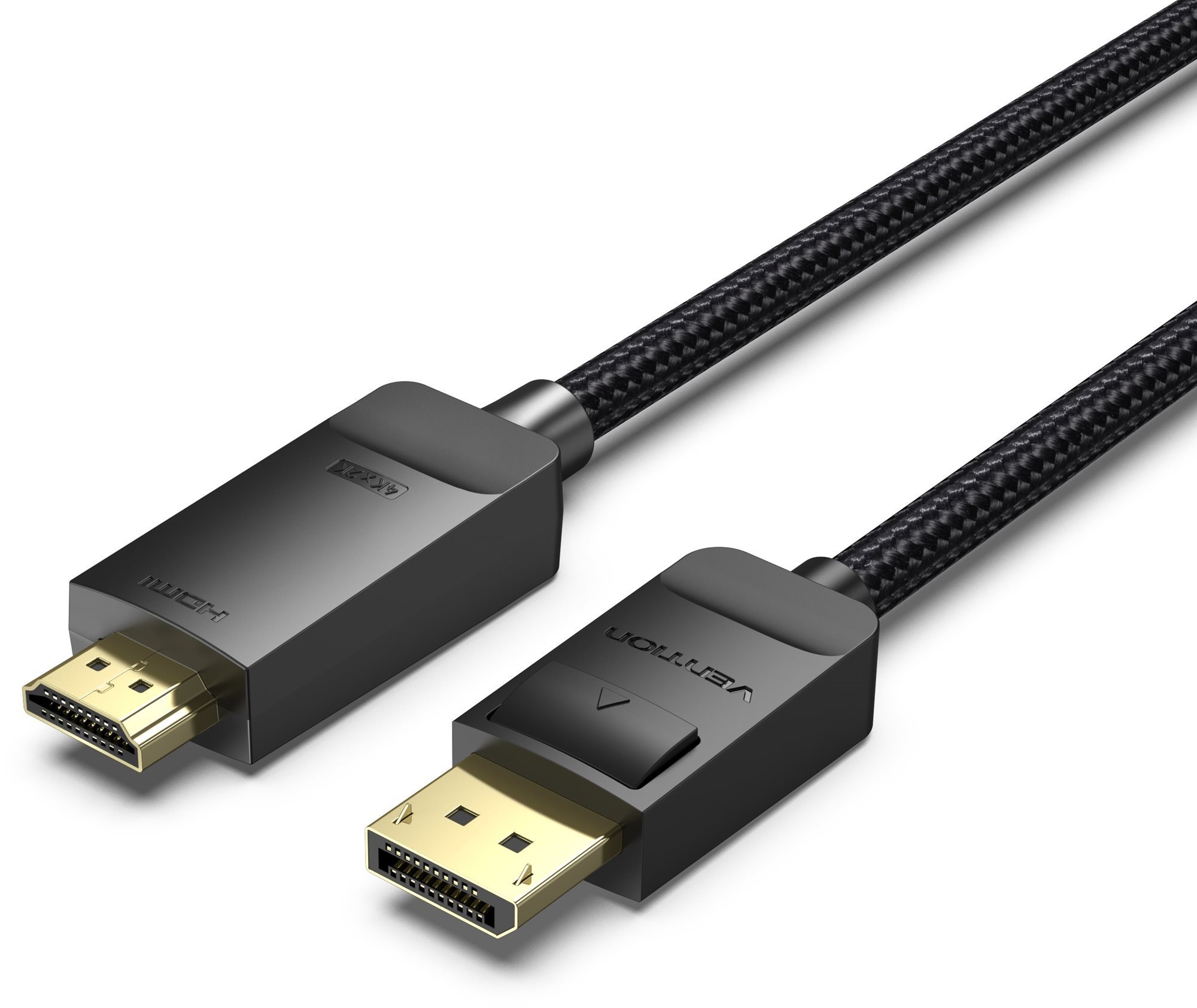 Vention Cotton Braided 4K DP (DisplayPort) to HDMI Cable 1M Black