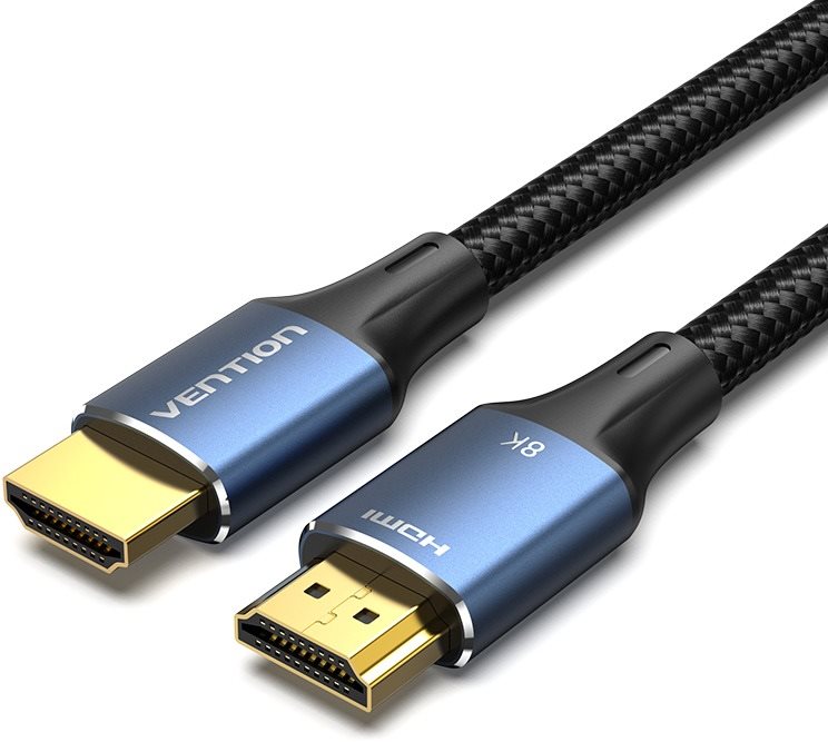 Vention Cotton Braided HDMI-A Male to Male HD Cable 8K 3 m Blue Aluminum Alloy Type