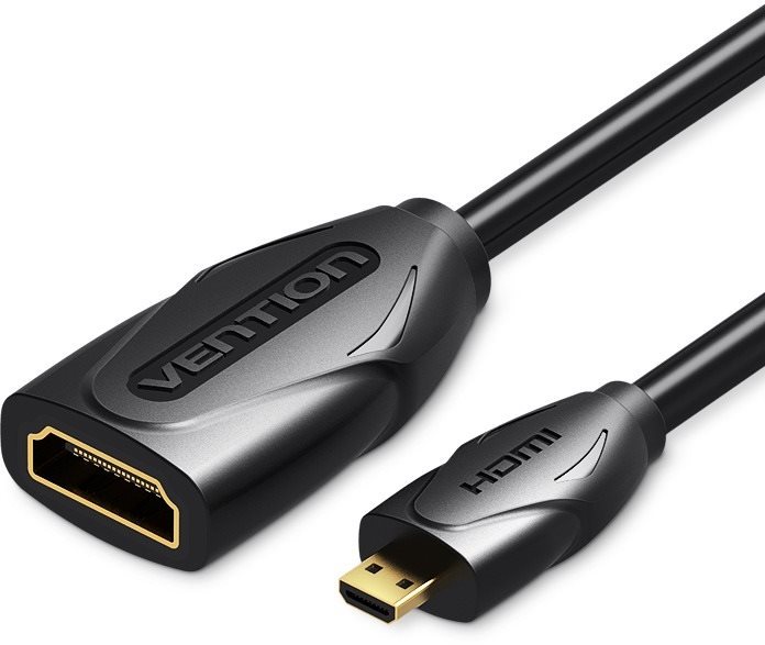 Vention Micro HDMI (M) to HDMI (F) Extension Cable / Adapter 1M Black