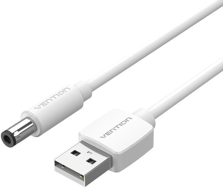 Vention USB to DC 5.5mm Power Cord 0.5M White Tuning Fork Type