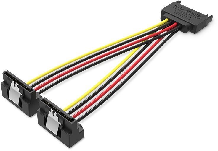 Vention SATA 15P (M) to 2x 15P SATA 90° (F) Power Splitter Cable 0.15m Black