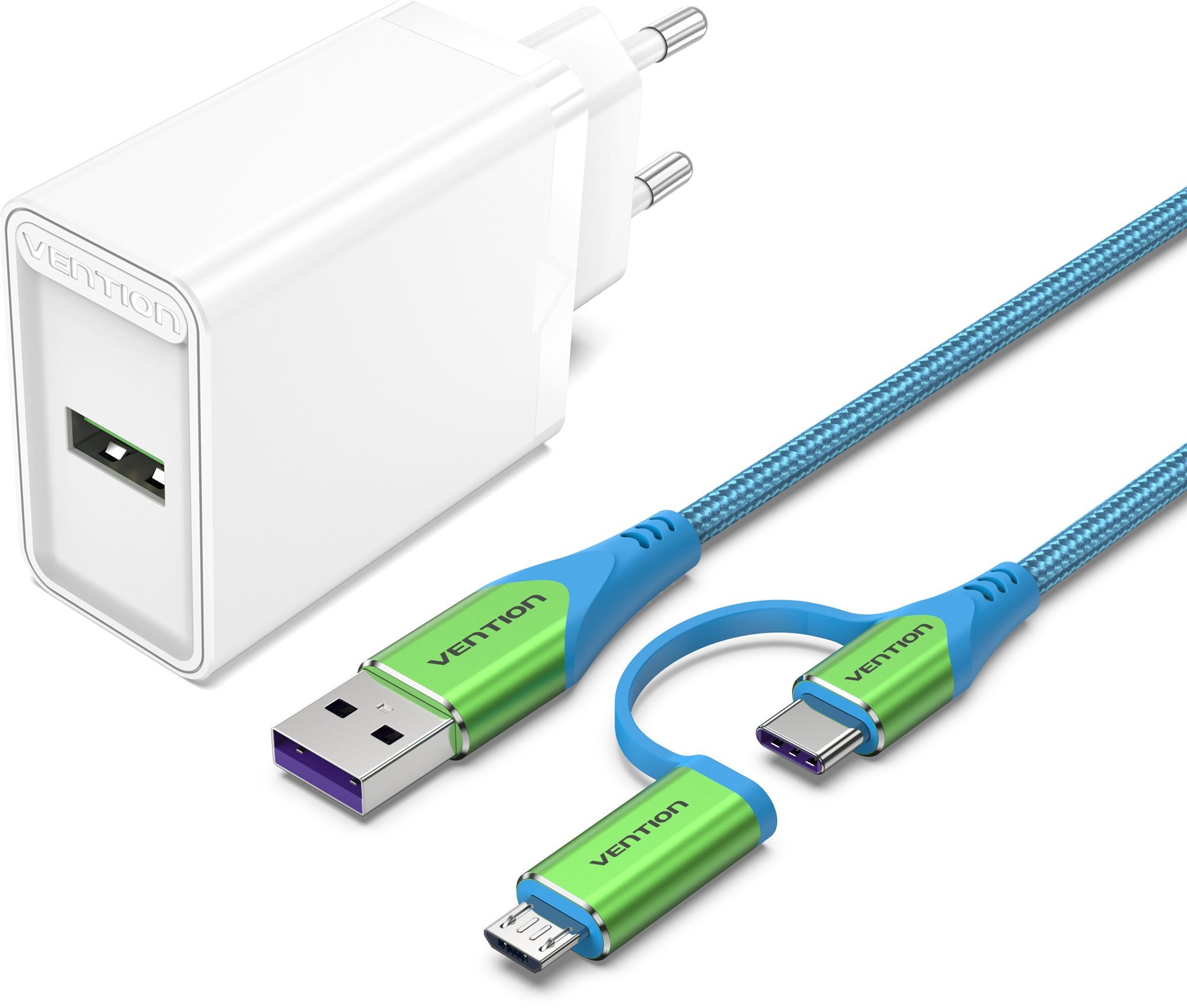 Vention & Alza Charging Kit (18W + 2in1 USB-C/micro USB Cable 1m) Collaboration Type