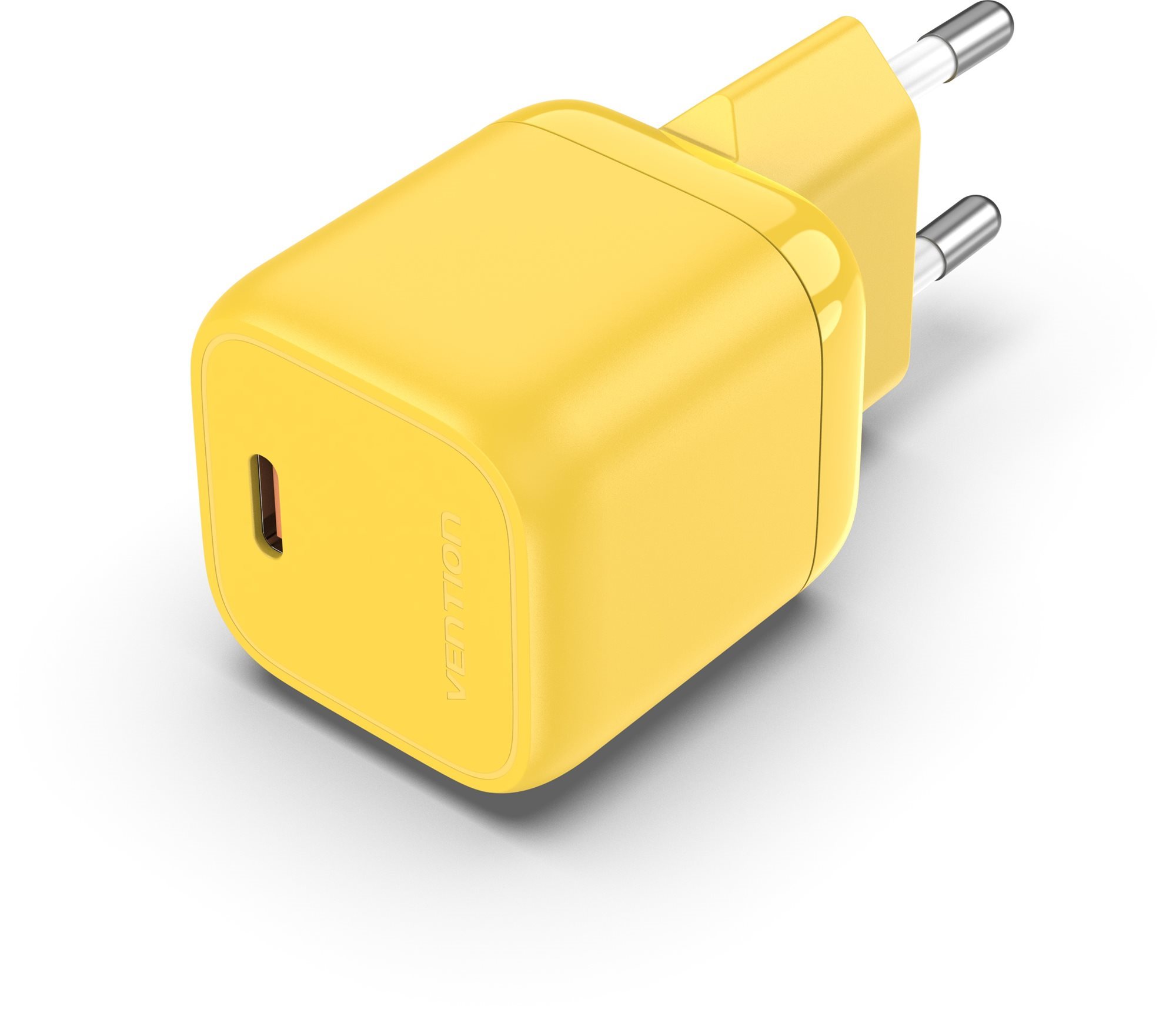 Vention 1-port Stylish USB-C GaN Charger (30W) Yellow