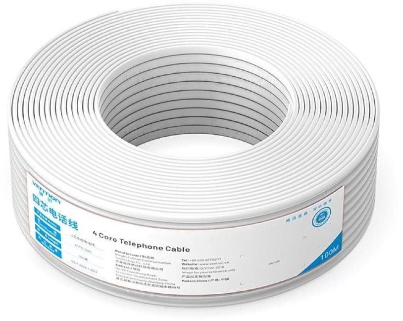 Vention 4 Core Telephone Cable 100M White