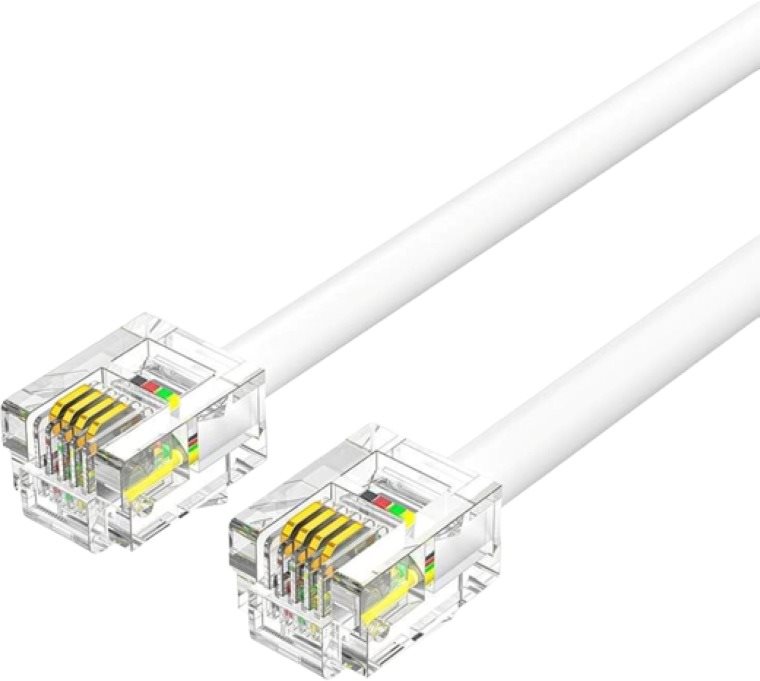 Vention Flat 6P4C Telephone Patch Cable 20M White