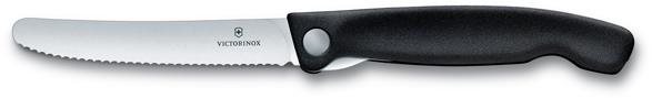 Victorinox Swiss Classic Kihajtható uzsonnázó kés recés éllel, fekete 11 cm
