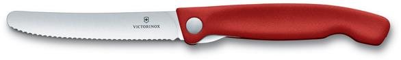 Victorinox Swiss Classic Kihajtható uzsonnázó kés recés éllel, piros 11 cm
