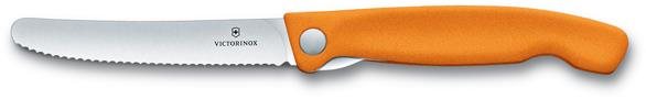 Victorinox Swiss Classic Kihajtható uzsonnázó kés recés éllel, narancsszín 11 cm
