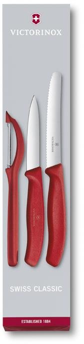 Victorinox Swiss Classic Készlet 2 db kés és kaparó, műanyag, piros