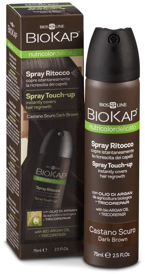Hajtőszínező spray BIOKAP Nutricolor Delicato Spray Touch Up Dark Brown 75 ml