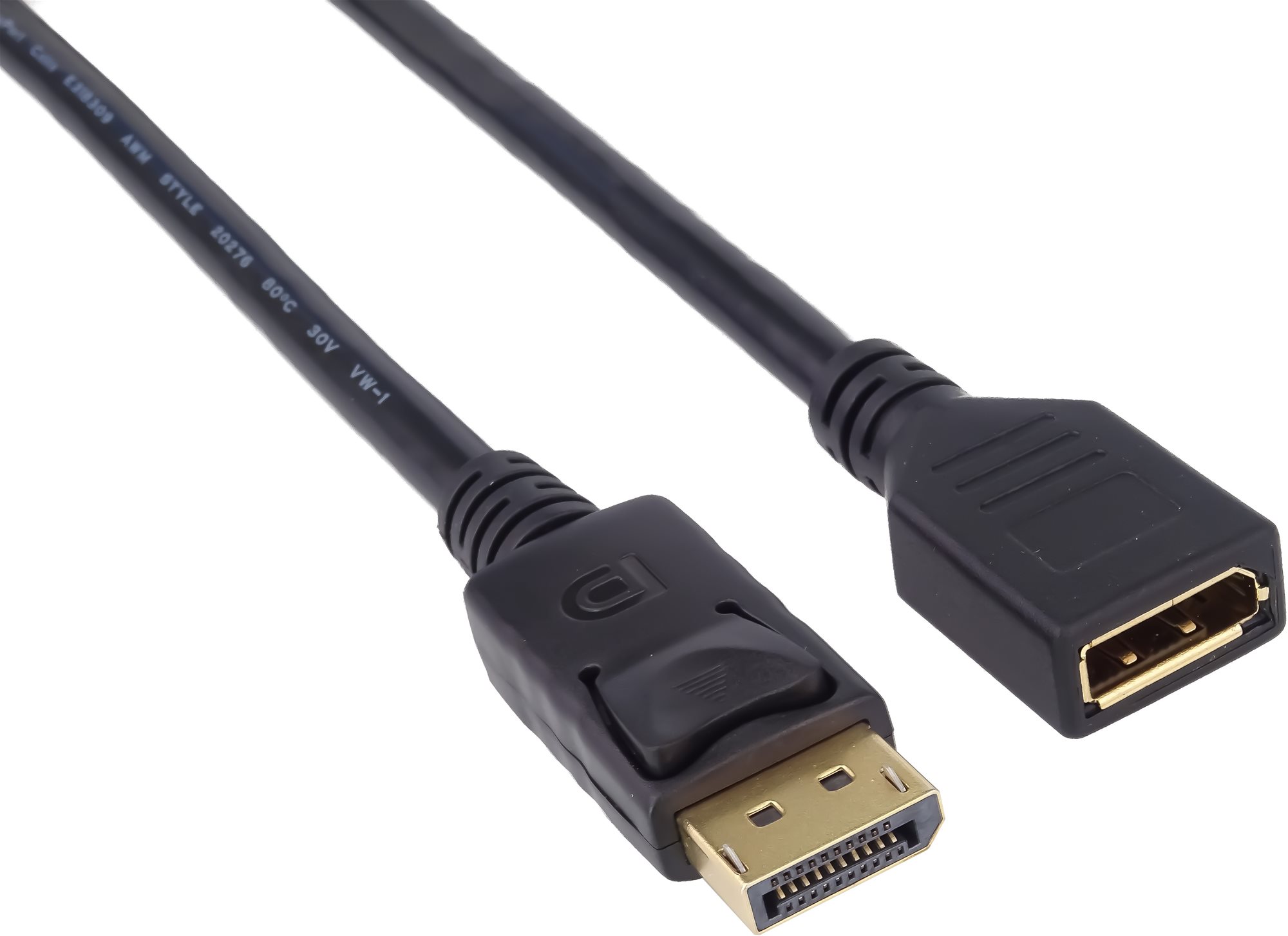 PremiumCord DisplayPort - DisplayPort hosszabbító, szigetelt, 2m