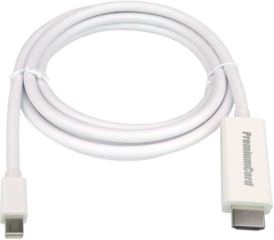 PremiumCord mini DisplayPort - HDMI csatlakozó, szigetelt, 2m