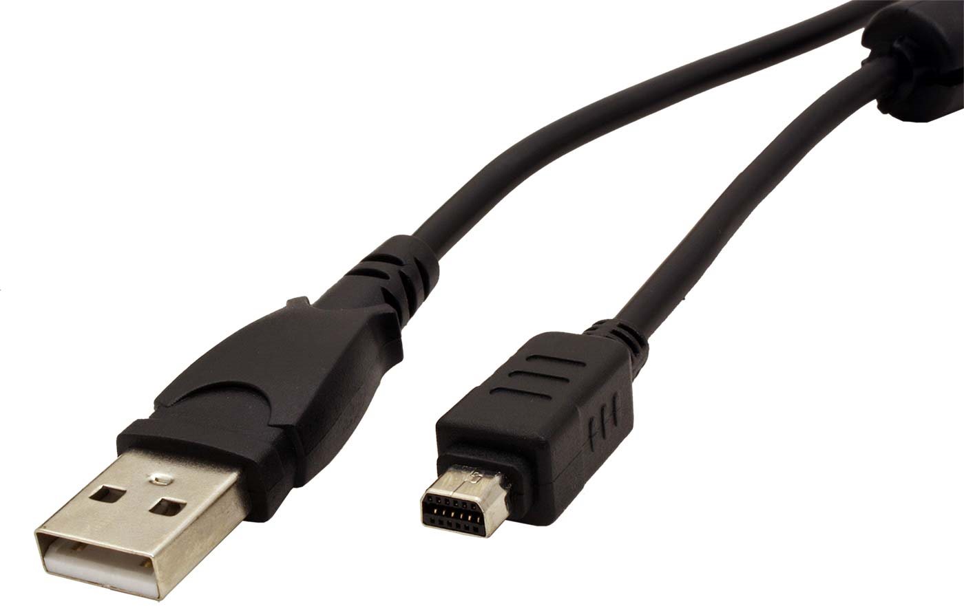 OEM USB-A 2.0 to miniUSB - OLYMPUS, 12pin, 2m, fekete