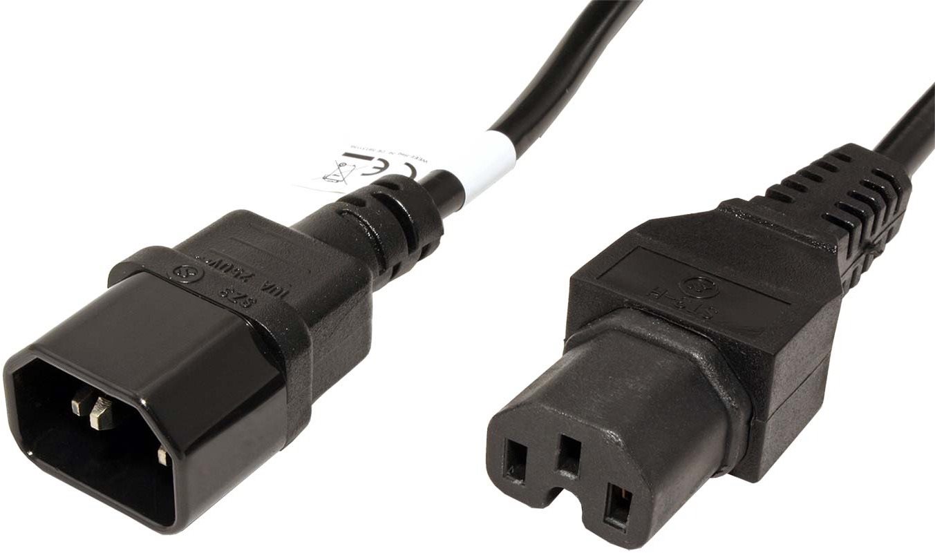 OEM Hálózati hosszabbító kábel, IEC320 C14 - C15, 2 m, fekete