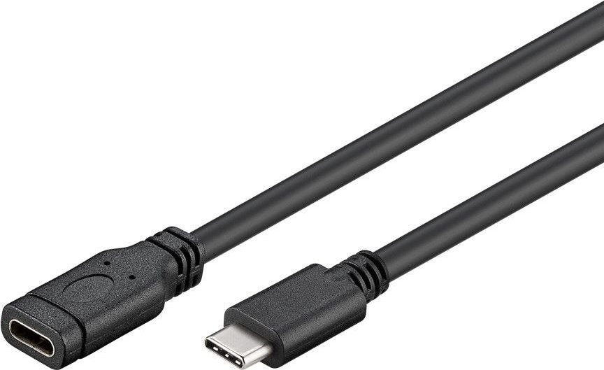 PremiumCord USB-C/male 3.1 to USB-C/female - 1m, fekete, hosszabbító