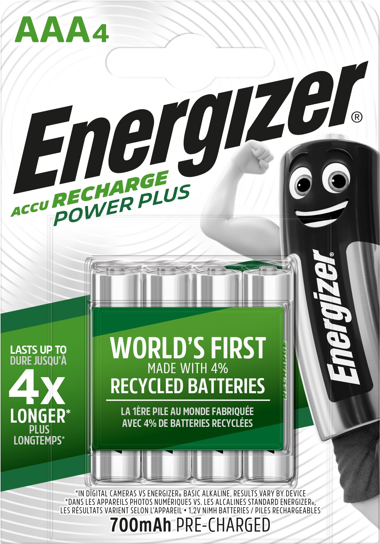 Tölthető elem Energizer Power Plus AAA 700mAh 4db