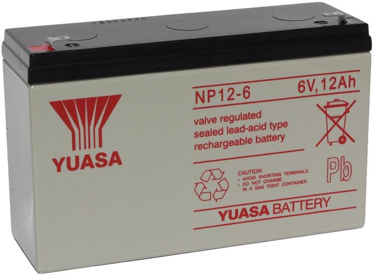 YUASA 6V 12Ah karbantartásmentes ólomsavas akkumulátor NP12-6