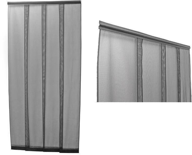 Rovarok elleni ajtófüggöny, 4 x 35 x 220 cm, fekete