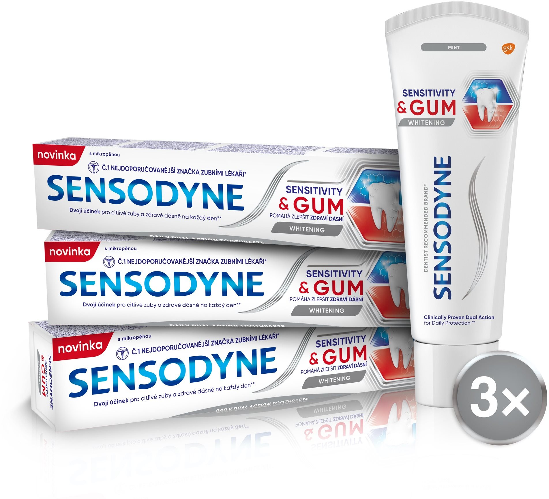 SENSODYNE Sensitive & Gum Whitening 3 × 75 ml