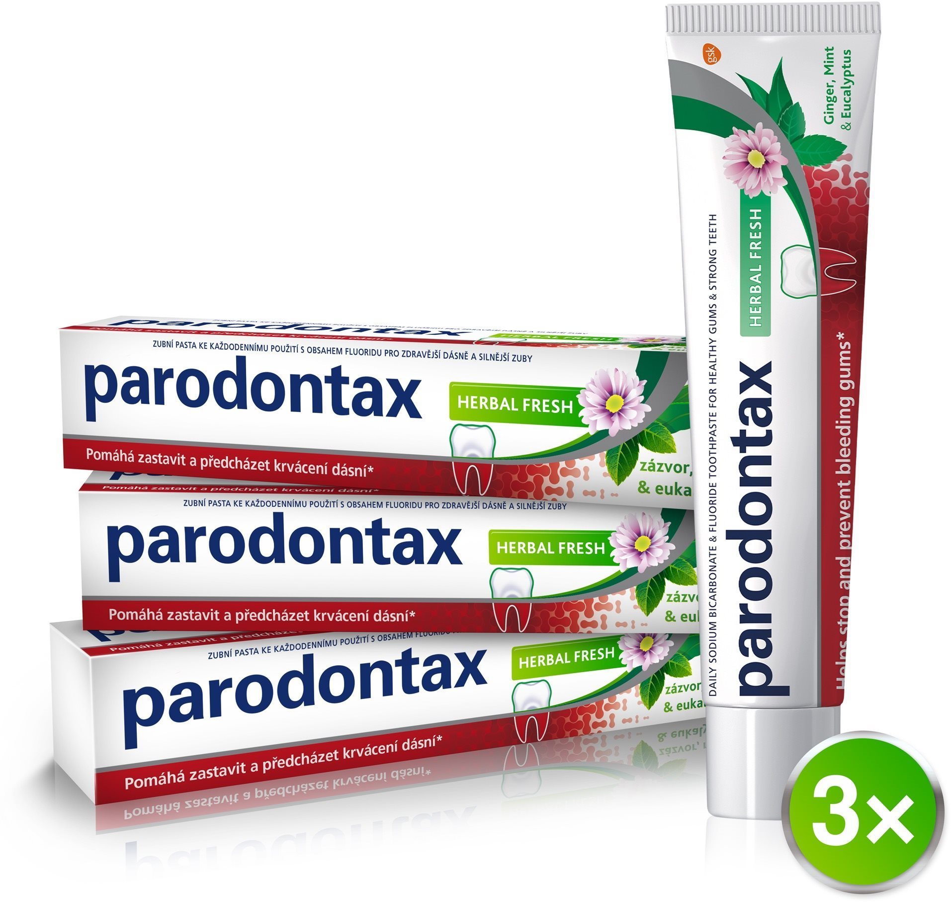 PARODONTAX Herbal Fresh 3 × 75 ml
