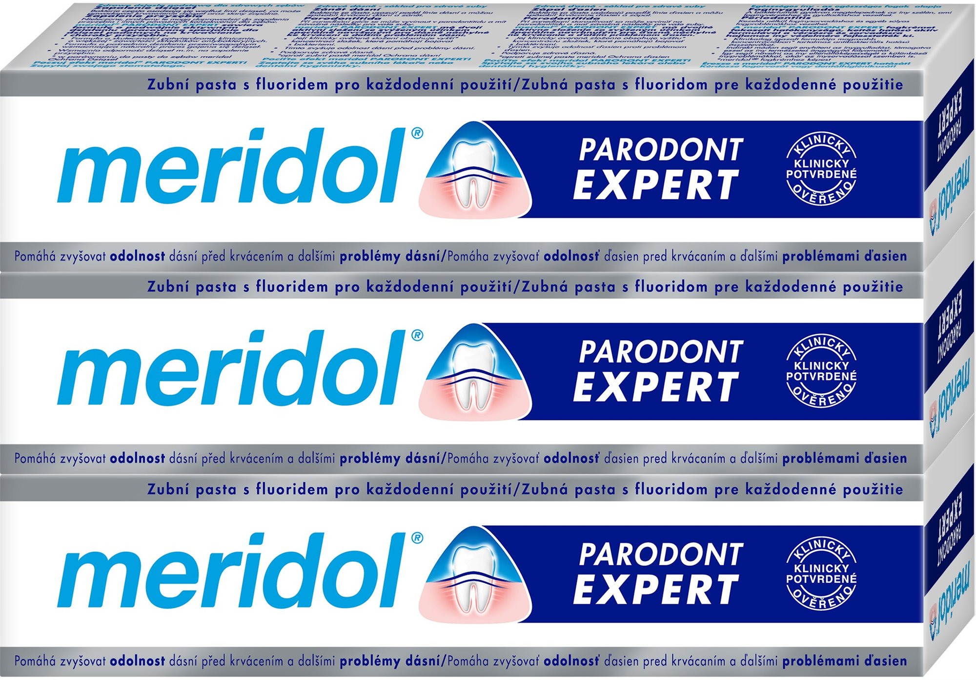 Meridol Fogkrém vérző íny és parodontitis ellen Paradont Expert tripack 3 x 75 ml