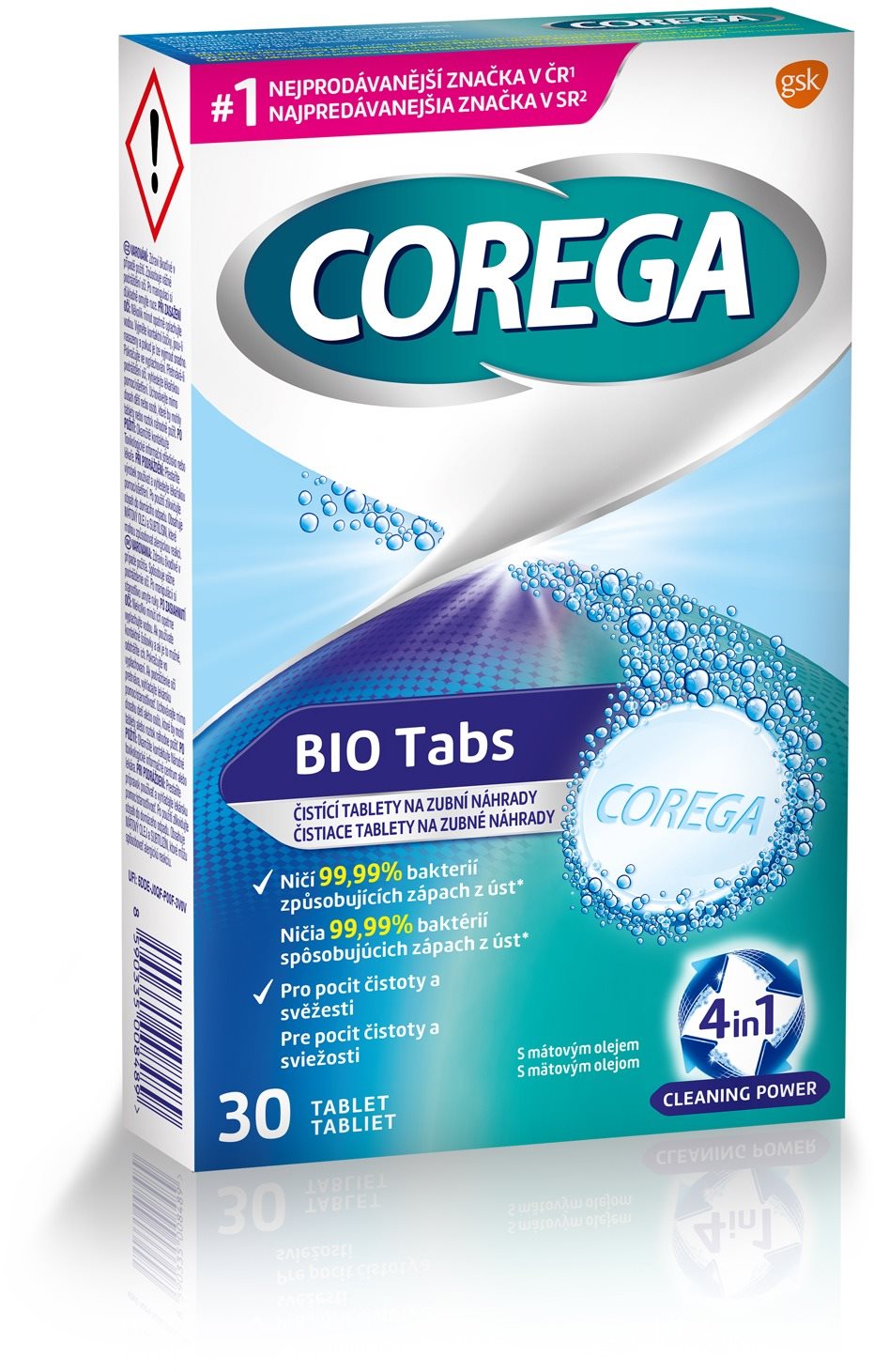 Műfogsortisztító tabletta COREGA antibakteriális 30 darab