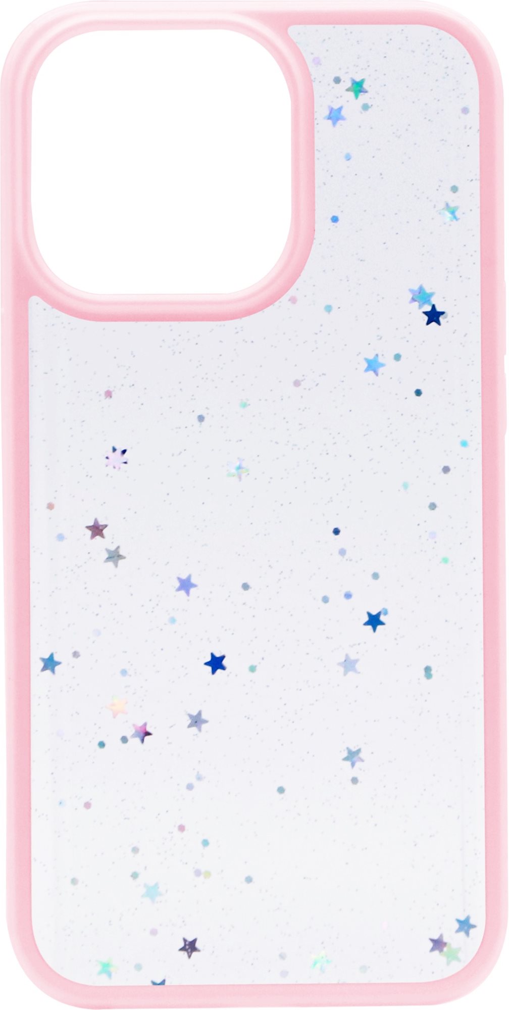 iWill Clear Glitter Star Phone Case az iPhone 13 Pro készülékhez Pink