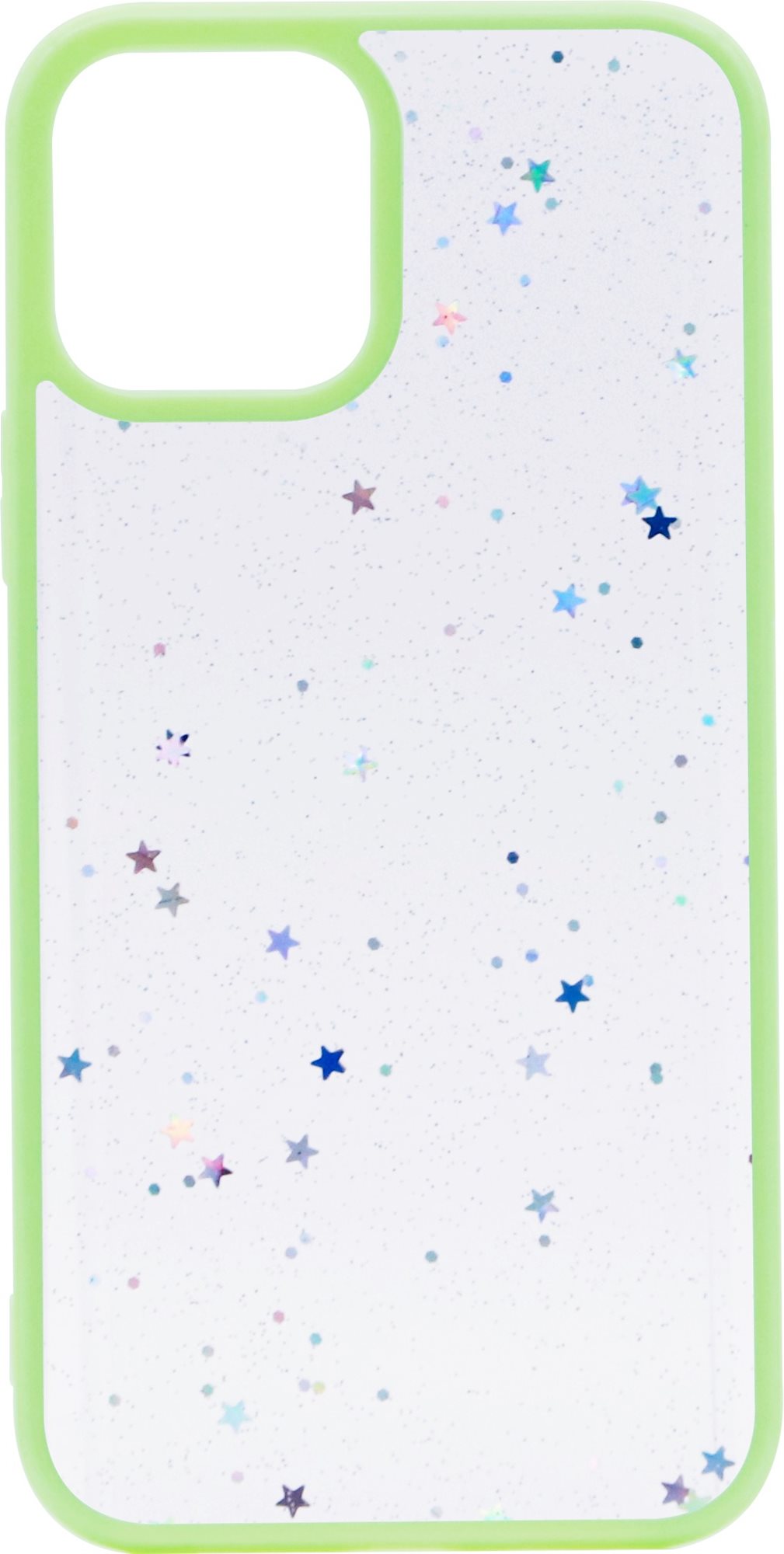 iWill Clear Glitter Star Phone Case az iPhone 12 készülékhez Green